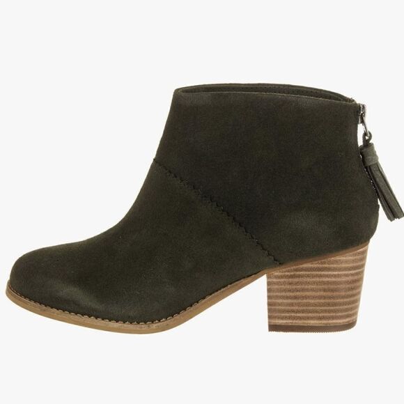 TOMS Leila Bootie in Forest Suede Size 8 - Picture 2 of 7